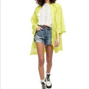 Free People Callie Oversized Neon Poncho Windbreaker - sz M
